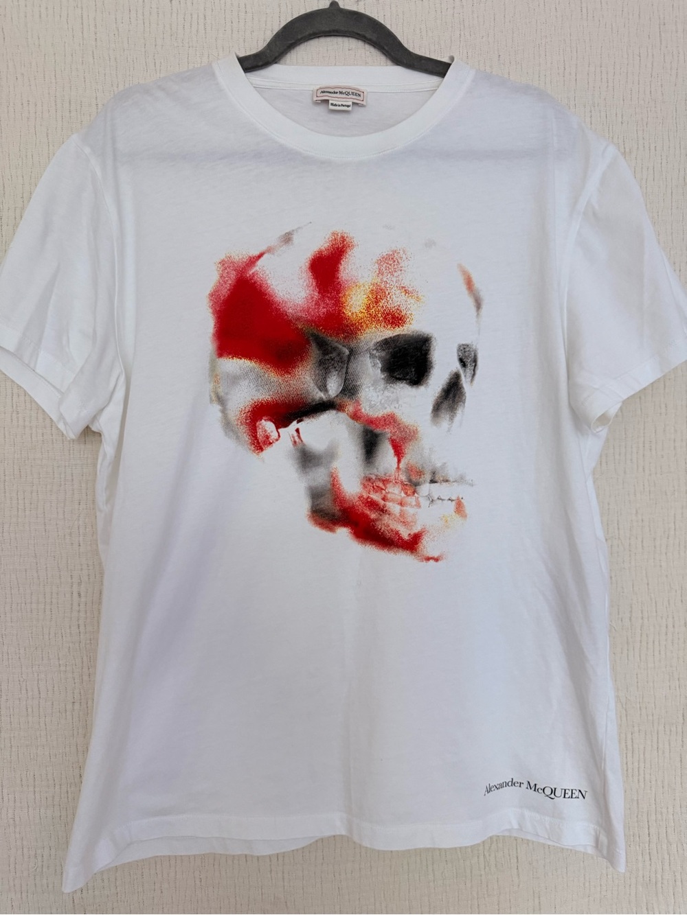 Alexander McQueen Men’s M White Abstract Skull Graphic T-Shirt